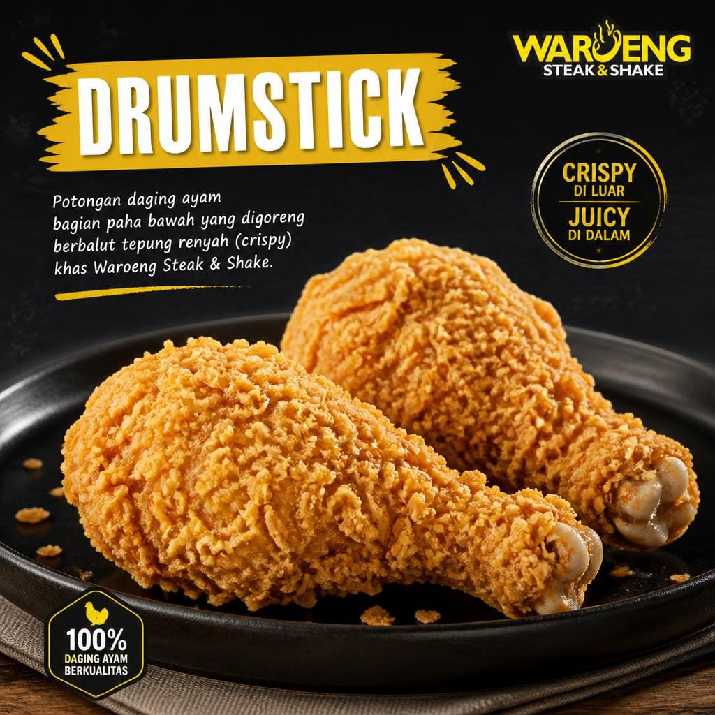 Drumstick ayam goreng dengan saus pendamping